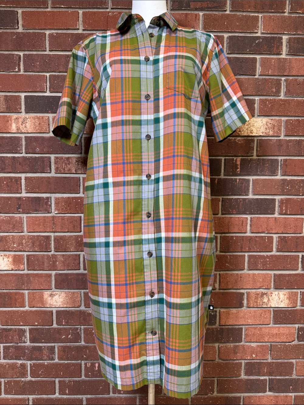 Alaskan Hardgear by Duluth Green & Orange Plaid Shirt Dress Size M